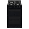 GRADE A1 - electriQ 50cm Electric Cooker with Twin Cavity and Solid Hotplate in Black