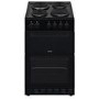 electriQ 50cm Double Cavity Electric Cooker with Sealed Plate Hob - Black