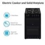 electriQ 50cm Double Cavity Electric Cooker with Sealed Plate Hob - Black