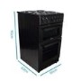 electriQ 50cm Double Cavity Electric Cooker with Sealed Plate Hob - Black