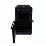 electriQ 50cm Double Cavity Electric Cooker with Sealed Plate Hob - Black