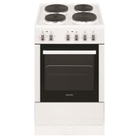 GRADE A1 - electriQ 50cm Electric Cooker with Single Oven and Solid Hotplate in White
