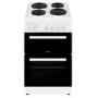 electriQ 50cm Double Cavity Electric Cooker with Sealed Plate Hob - White