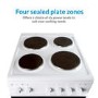 electriQ 50cm Double Cavity Electric Cooker with Sealed Plate Hob - White