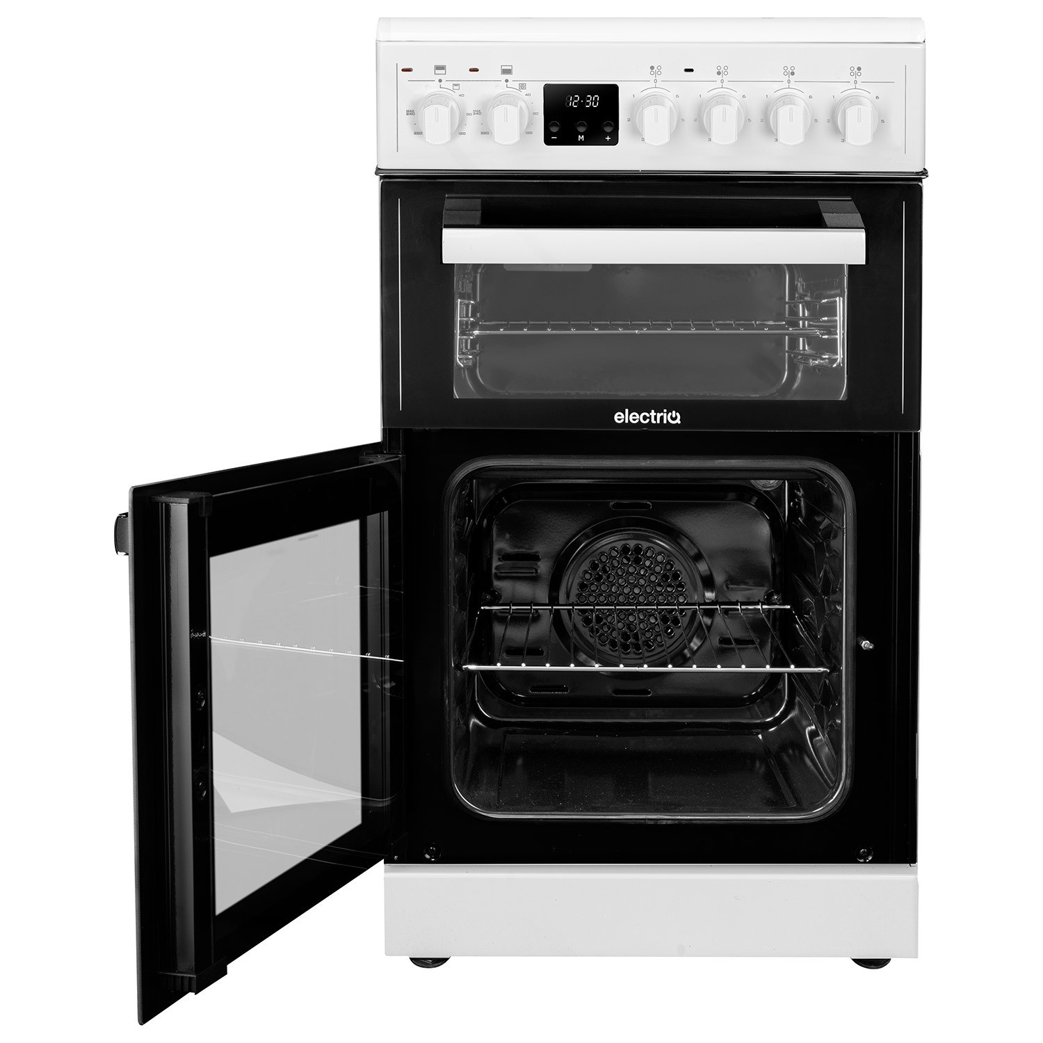 electriQ 50cm Double Cavity Electric Cooker White EQEC50W3