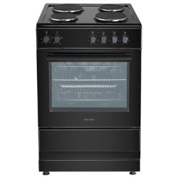 electriQ 60cm Electric Cooker with Sealed Plate Hob - Black