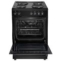 electriQ 60cm Electric Cooker with Sealed Plate Hob - Black
