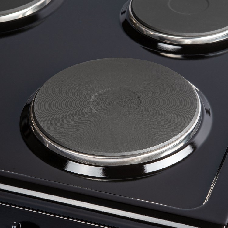 electriQ 60cm Electric Cooker with Sealed Plate Hob - Black