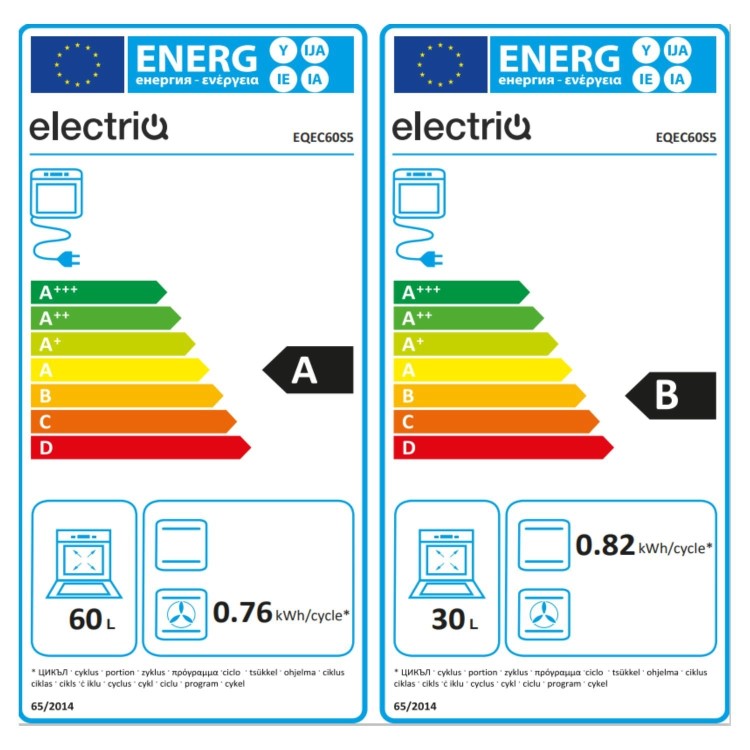 electriQ 60cm Double Oven Electric Cooker - Silver