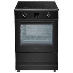 electriQ 60cm Single Oven Cooker with Induction Hob - Black