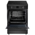 electriQ 60cm Single Oven Cooker with Induction Hob - Black