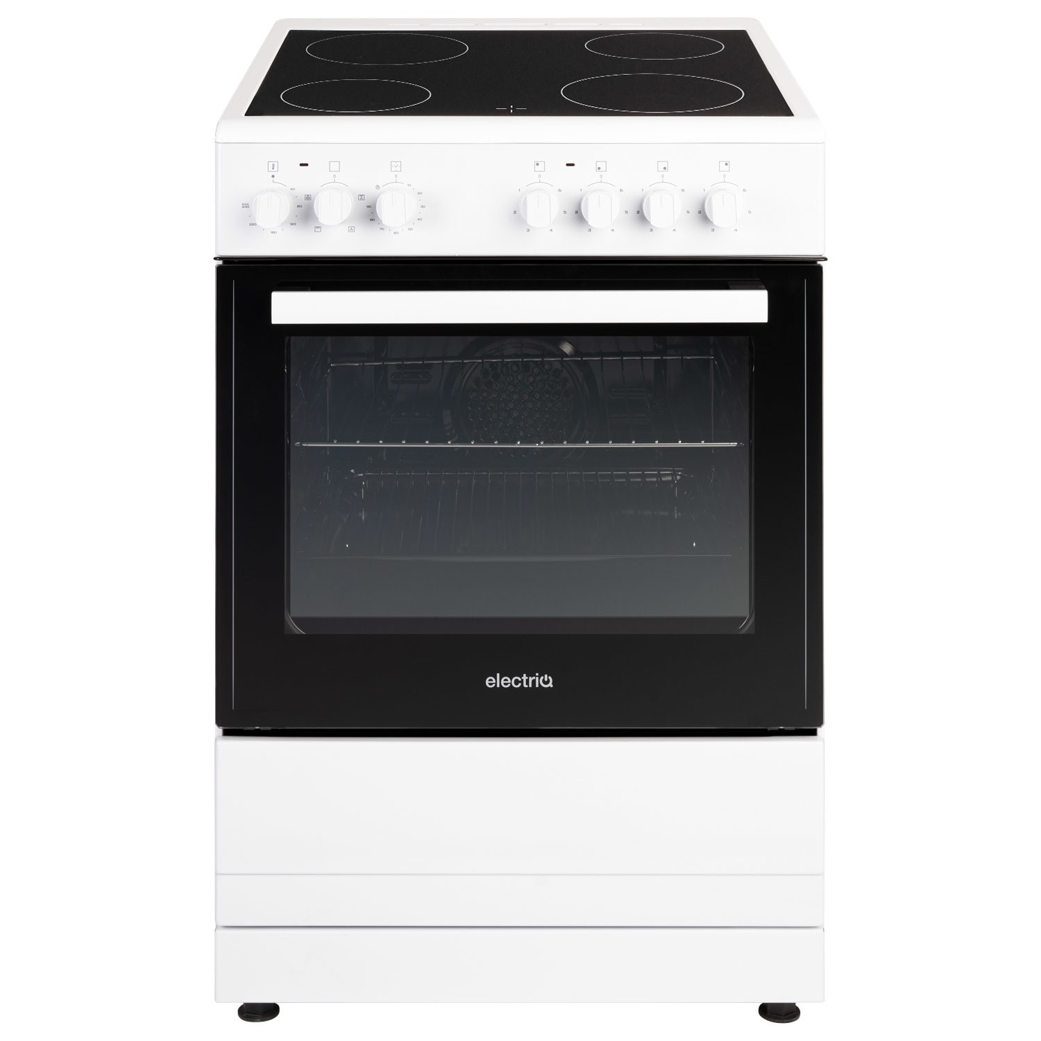 electriQ 60cm Electric Cooker with Ceramic Hob - White