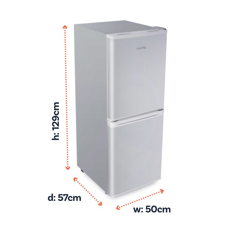 electriQ 155 Litre 50/50 Freestanding Fridge Freezer - Silver