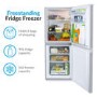 Refurbished electriQ EQFF130SVE Freestanding 155 Litre 50/50 Fridge Freezer Silver