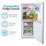 Refurbished electriQ EQFF130SVE Freestanding 155 Litre 50/50 Fridge Freezer Silver