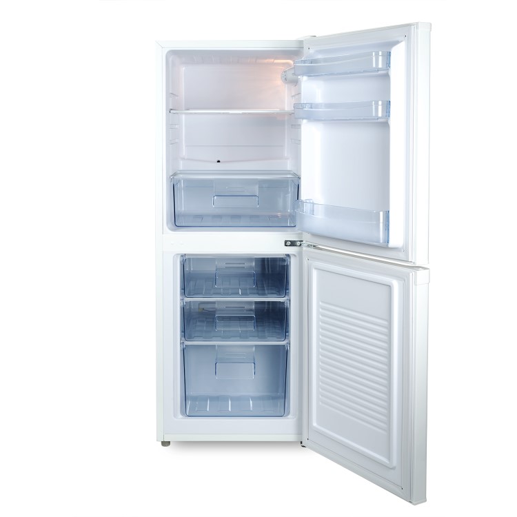 GRADE A3 - electriQ EQFF130 155 Litre Freestanding Fridge Freezer 50/50 Split A+ Energy Rating 50cm Wide - White