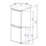GRADE A3 - electriQ EQFF130 155 Litre Freestanding Fridge Freezer 50/50 Split A+ Energy Rating 50cm Wide - White