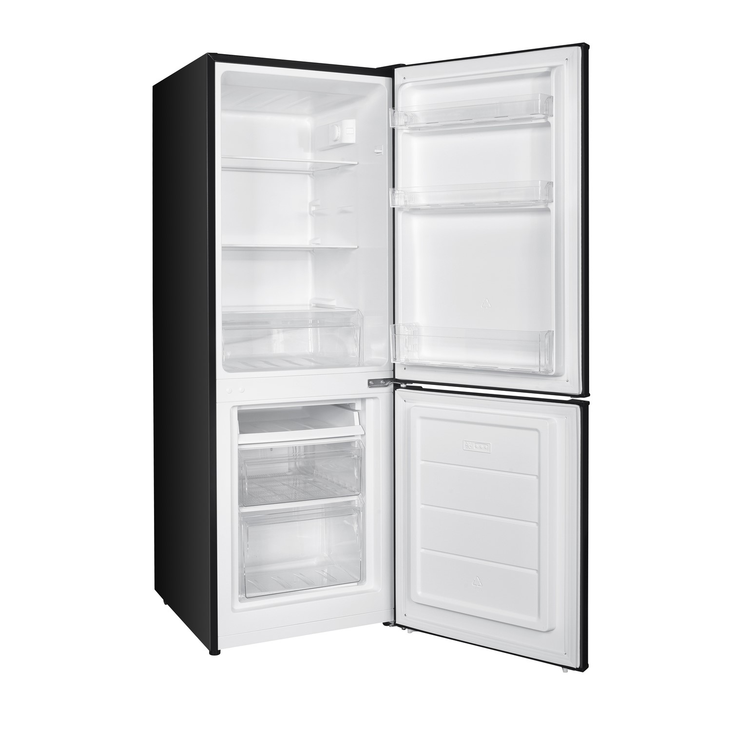 electriQ 168 litre 70/30 Freestanding Fridge Freezer Black