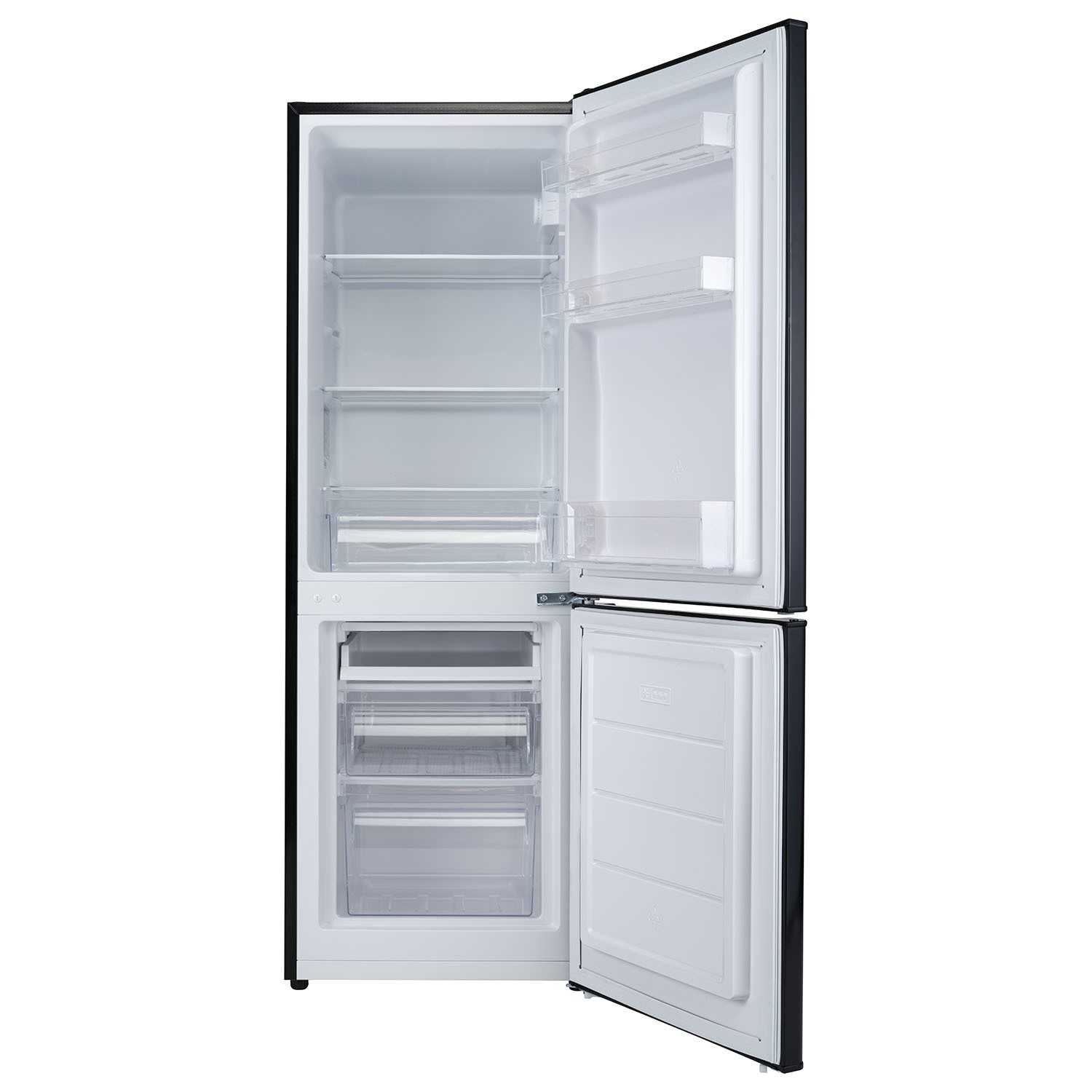 electriQ 168 litre 70/30 Freestanding Fridge Freezer Black