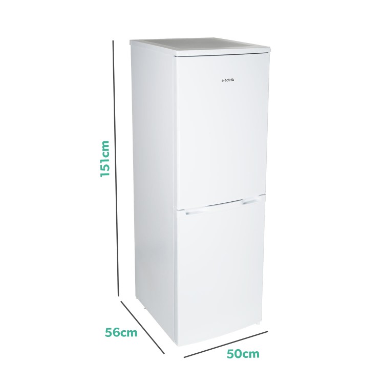 GRADE A2 - electriQ EQFS50152FF 172 Litre Freestanding Fridge Freezer 50/50 Split Frost Free 50cm Wide - White
