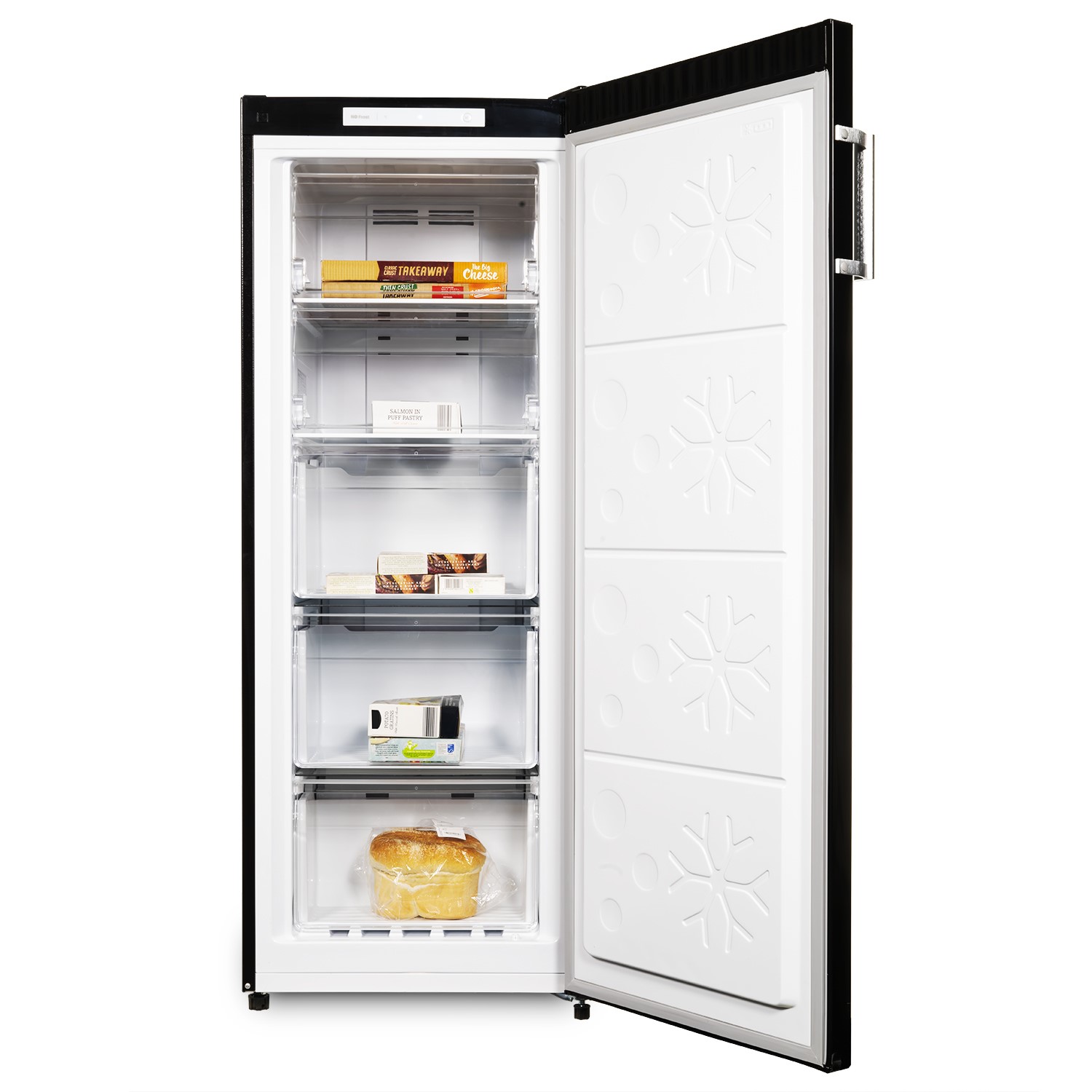 electriQ 166 Litre Freestanding Upright Freezer Black EQFSF144FFB