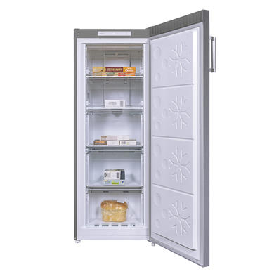 Refurbished electriQ EQFSF144FFINOXVE1 Freestanding 166 Litre Upright Frost Free Freezer Stainless Steel