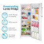 GRADE A1 - electriQ 285 Litre Freestanding Larder Fridge 170cm Tall A+ Energy Rating 55cm Wide - White