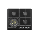 EQGH6042VOL electriQ 60cm 4 Burner Gas on Glass Hob - Black