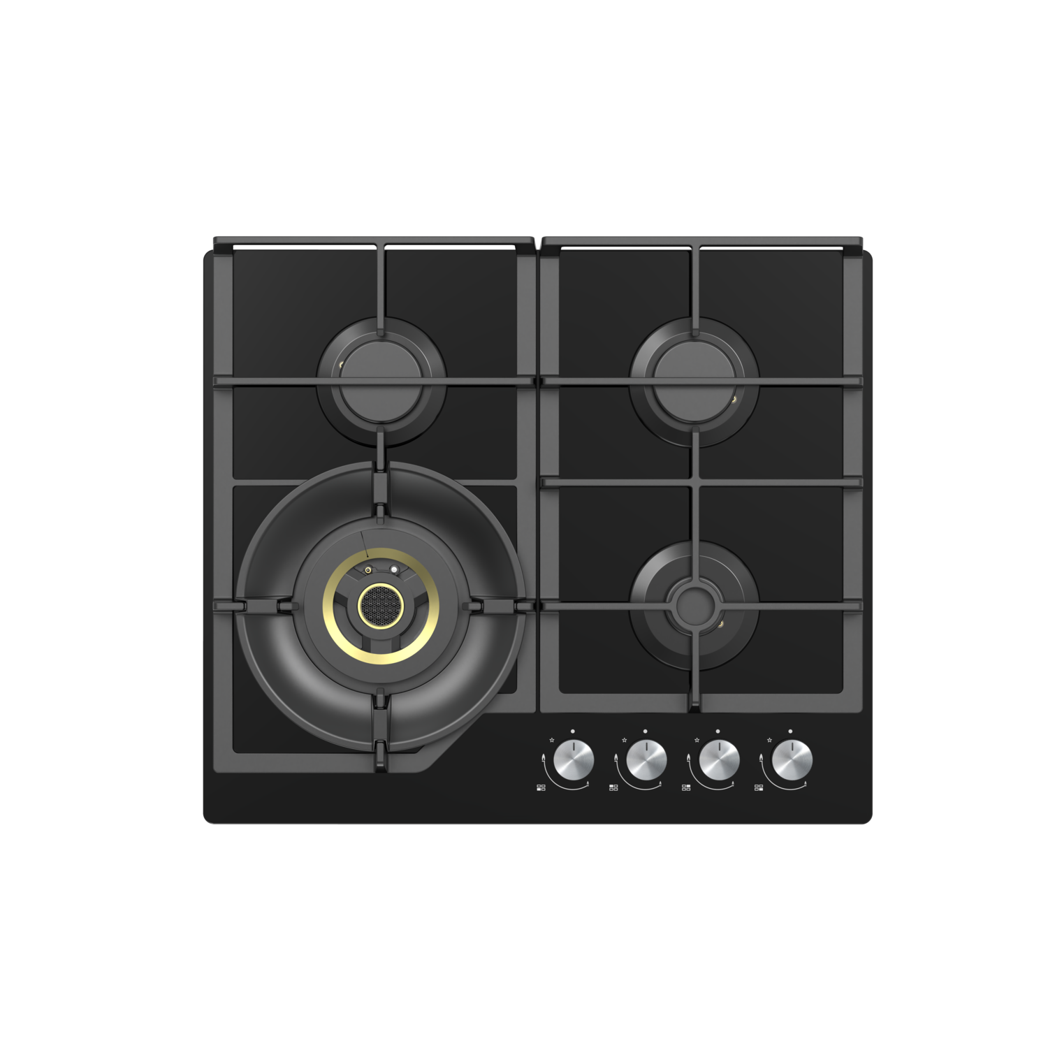 Electriq 60Cm 4 Burner Gas On Glass Hob  60GH096_KTD102