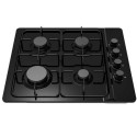 EQGH604BLK electriQ 60cm 4 Burner Gas Hob - Black