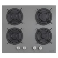 electriQ 60cm Gas on Glass 4 Burner Gas Hob - Lunar Grey