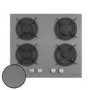 electriQ 60cm Gas on Glass 4 Burner Gas Hob - Lunar Grey