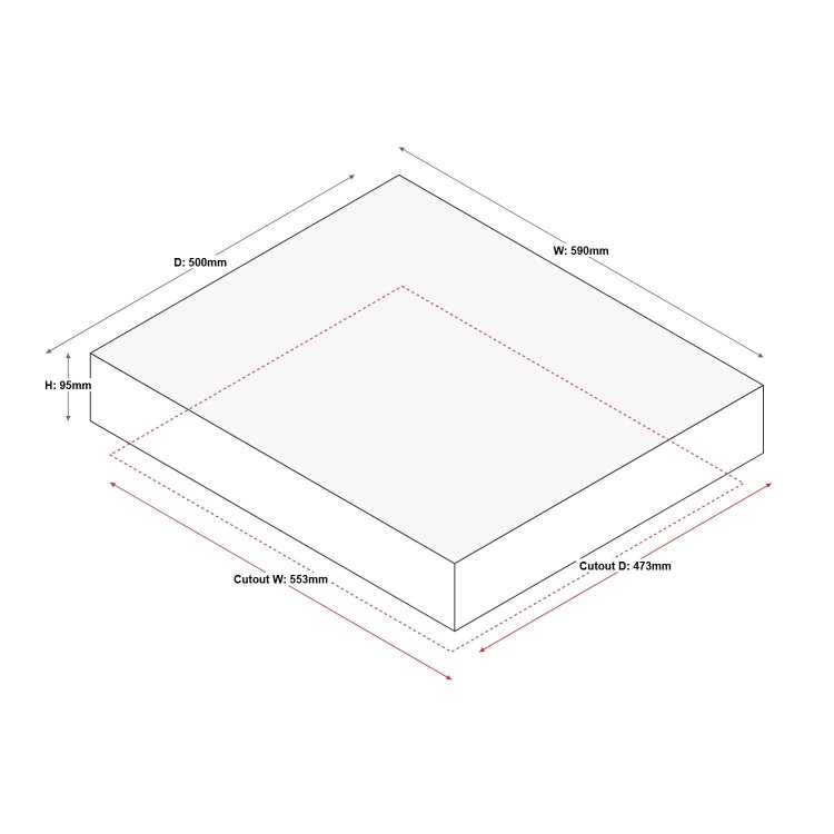 electriQ 60cm 4 Burner Gas Hob - Stainless Steel