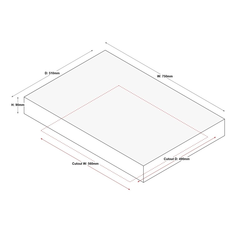 electriQ 75cm 5 Burner Gas Hob - Stainless Steel