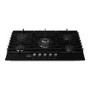electriQ 90cm 5 Burner Gas on Glass Hob - Black
