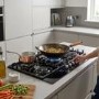 electriQ 90cm 5 Burner Gas on Glass Hob - Black
