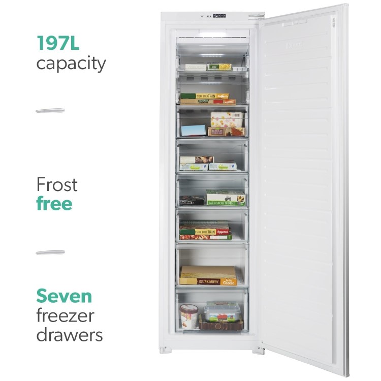 Refurbished electriQ EQINTFREEZERTALL Integrated 197 Litre In Column Freezer