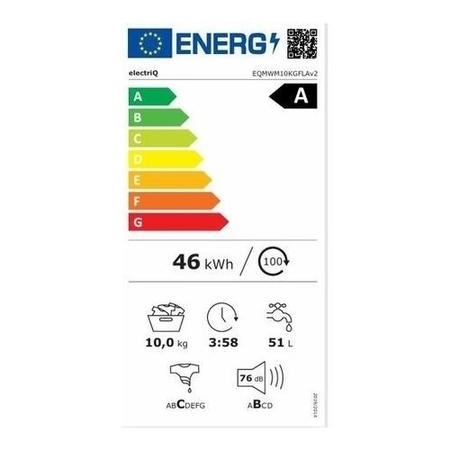 electriQ 10kg 1400rpm Washing Machine - Quiet A-Rated - White