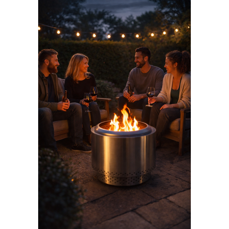 electriQ Smokeless Firepit - Stainless Steel