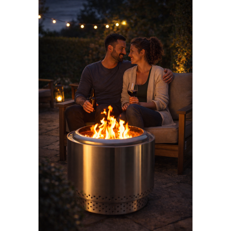 electriQ Smokeless Firepit - Stainless Steel