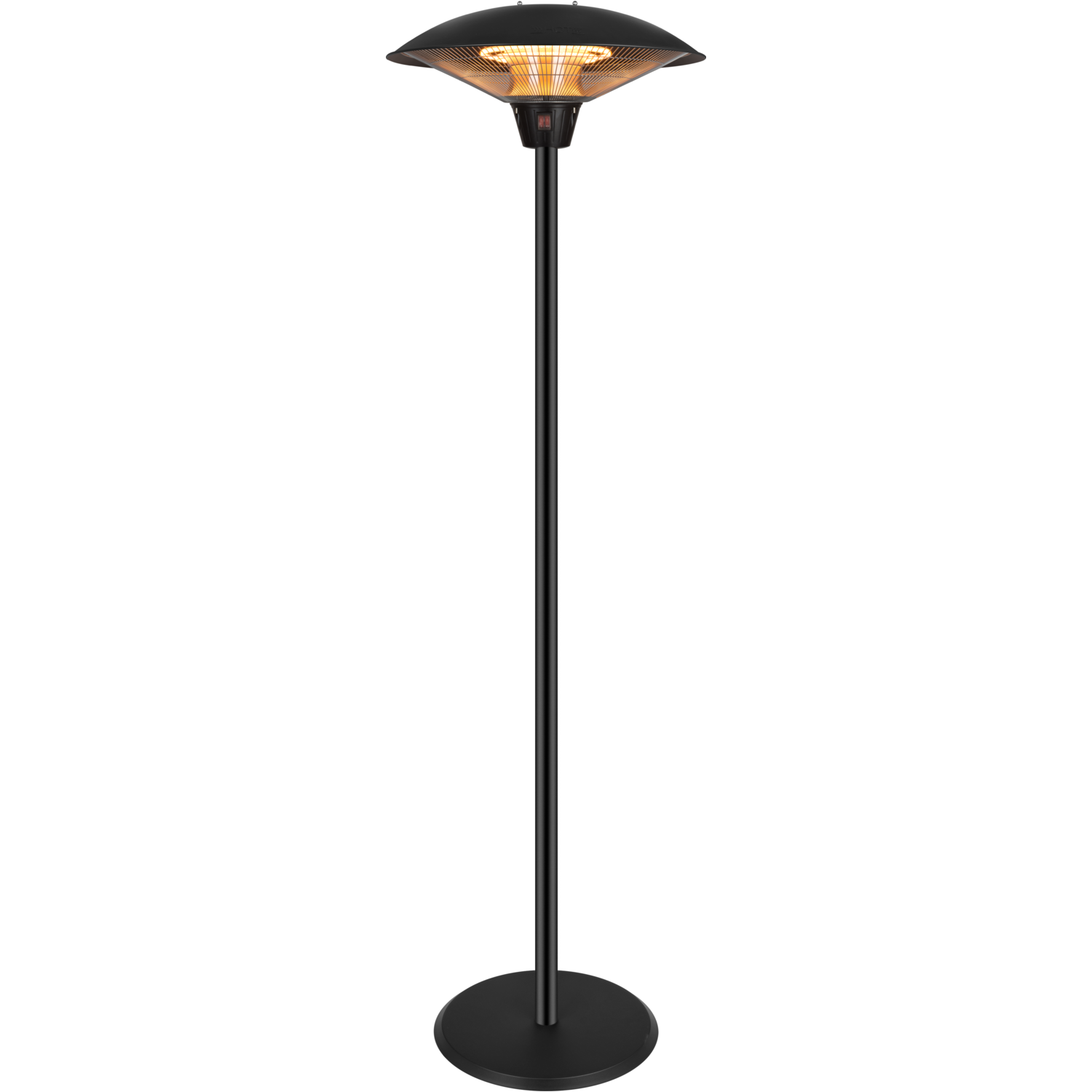 electriQ Mushroom Style Electric Infrared Patio Heater - 2.1kW with 3 Heat Settings in Black