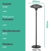 Refurbished electriQ EQODETB Tall Upright Electric Mushroom Style Patio Heater Black