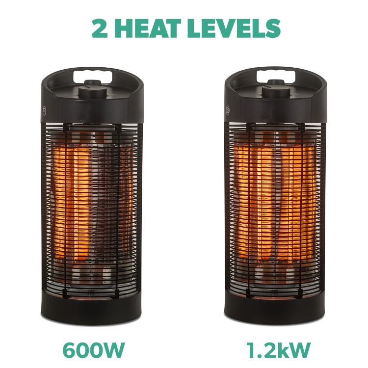 electriQ Table Top Electric Patio Heater - 1.2kW with Oscillating Settings