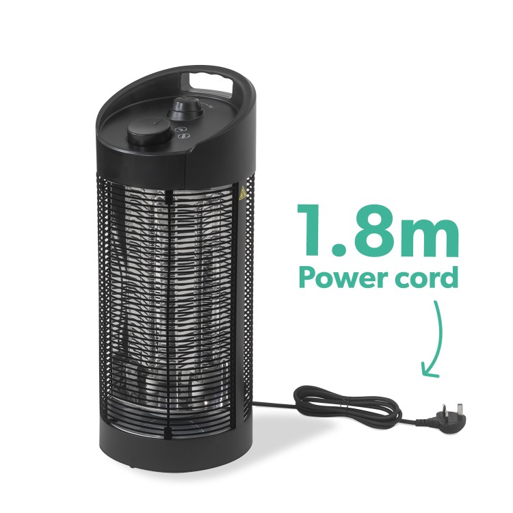 electriQ Table Top Electric Patio Heater - 1.2kW with Oscillating Settings