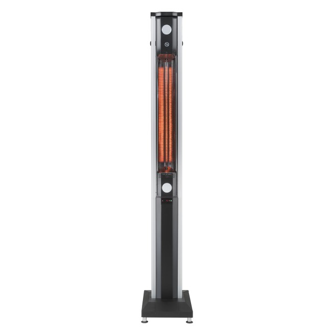 Refurbished electriQ Freestanding Electric Patio Heater - 1.8kW with 5 Heat Settings Remote and Light