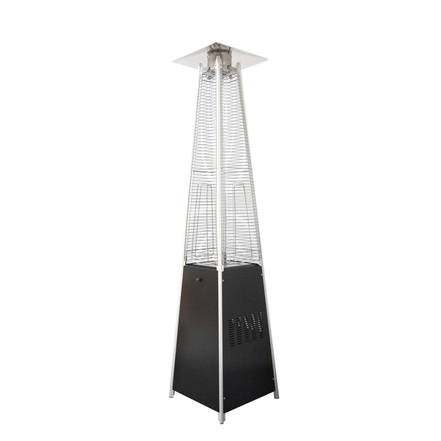 electriQ Pyramid Flame Tower Gas Patio Heater - Black