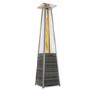 electriQ Pyramid Flame Tower Outdoor Gas Patio Heater - Grey Rattan