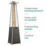 electriQ Pyramid Flame Tower Outdoor Gas Patio Heater - Brown Rattan