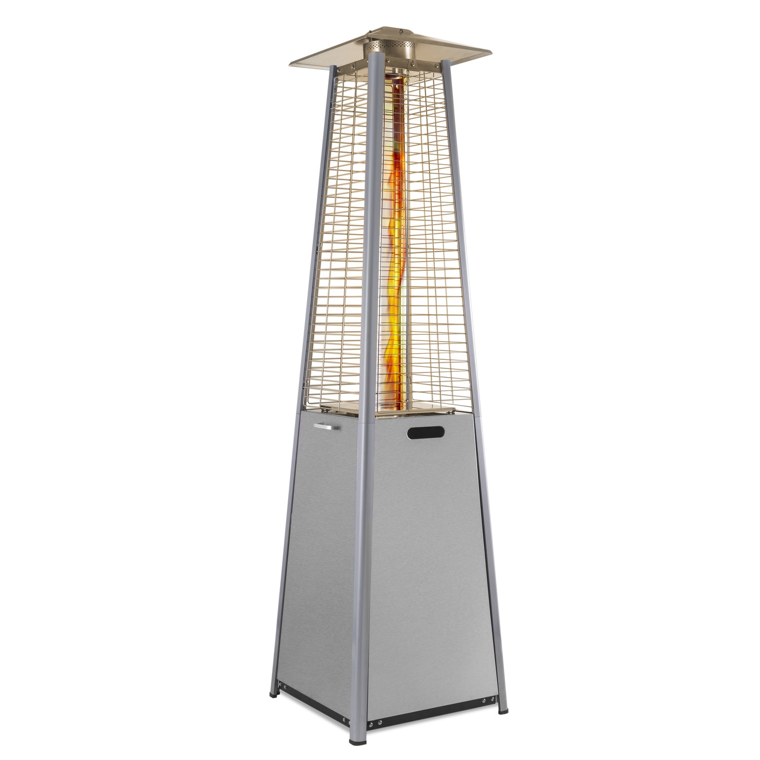 Pyramid Flame Tower Outdoor Gas Patio Heater - Stainless Steel with Free Cover
