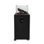 electriQ Glass Flame Gas Patio Heater with Lava Rocks and Logs - Black